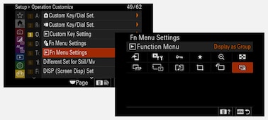 Image of the Review playback menu display