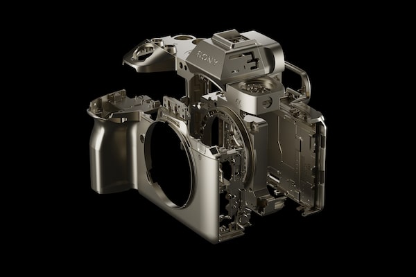 Product image of the camera's magnesium alloy chassis