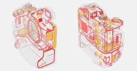 Wireframe images of the camera's interior