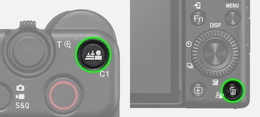 Close-up image of the [Defocus] and [Clear] buttons on the camera body