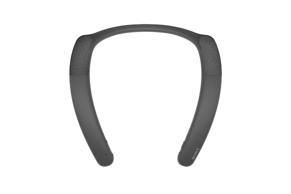 Overhead view of SRS-NB10 Wireless Neckband Speaker in black