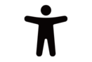 Simple image of a stick person holding out their arms.